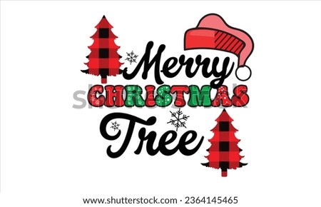 Merry Christmas Tree Sublimation T-Shirt Design