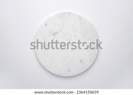 Round marble podium on white background top view