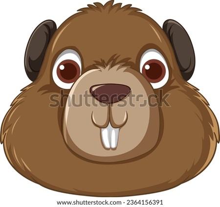 A charming vector illustration of a cute groundhog, isolated on a white background