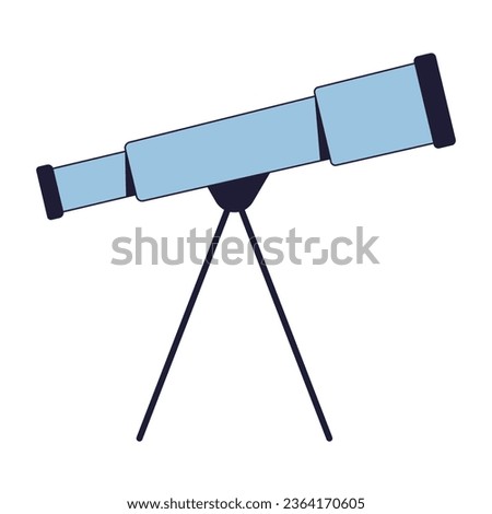 Optical telescope flat line color isolated vector object. Observing space. Science. Editable clip art image on white background. Simple outline cartoon spot illustration for web design