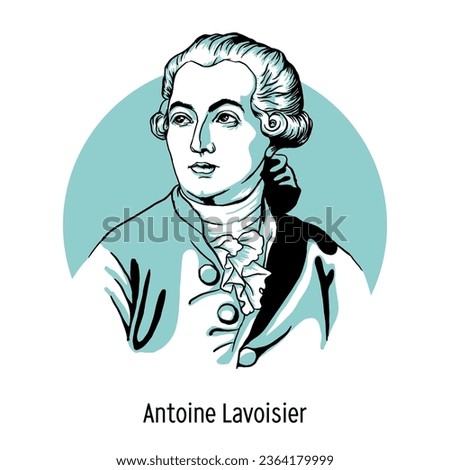 Antoine Lavoisier - French naturalist, founder of modern chemistry. Hand-drawn vector illustration. Royalty-Free Stock Photo #2364179999