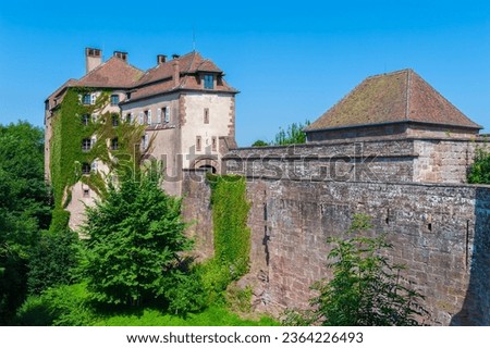 View of Lutzelstein Castle in La Petite-Pierre. Bas-Rhin department in Alsace region of France Royalty-Free Stock Photo #2364226493