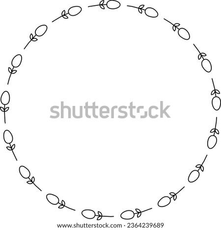 Floral circle border design rounded flower frame ring for decoration ornament in vector illustration