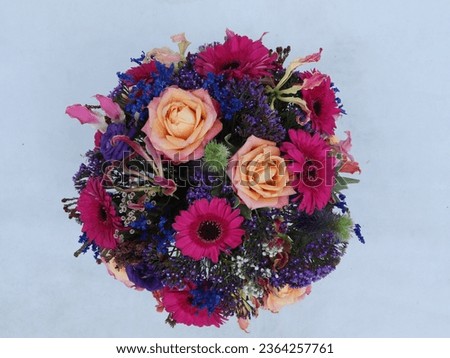 Flowers arranged in a circle, beautiful gift