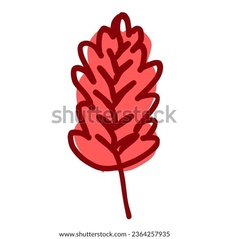 red Autumn Leaf doodle icon