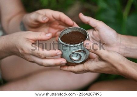 cacao ceremony heart ancestral medicine  Royalty-Free Stock Photo #2364287495