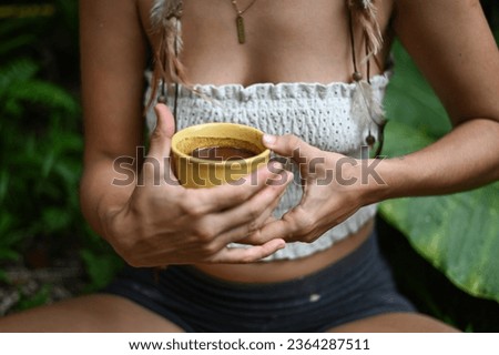 cacao ceremony heart ancestral medicine  Royalty-Free Stock Photo #2364287511