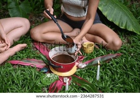 cacao ceremony heart ancestral medicine  Royalty-Free Stock Photo #2364287531