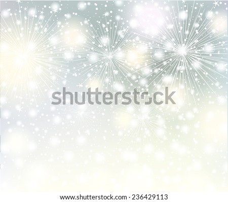 Vector Christmas background with fireworks. Vector design