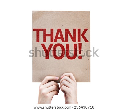 Thank You card isolated on white background Royalty-Free Stock Photo #236430718