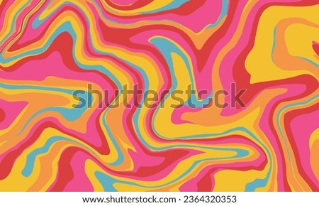 Liquid groovy style seamless psychedelic swirl pattern background. Colourful marble texture.