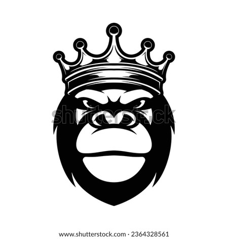 Ape Crown Outline Mascot Design