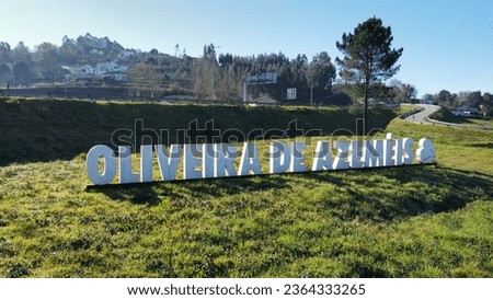 A beautiful closeup shot of an Oliveira de Azemeis city sign