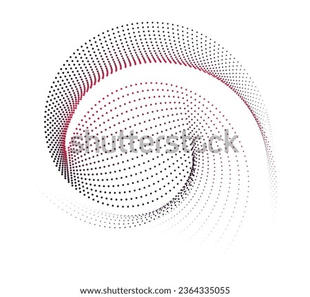 a blue and pink dotted line on a white background, a circular dot pattern with blue and pink colors, dot cmyk black gradient symbol logotype circular shape spiral halftone circle 