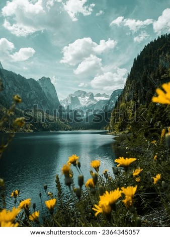 water with a beautiful view mountain Royalty-Free Stock Photo #2364345057