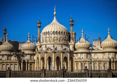 The Brighton Royal Pavilion buildings under blue sky Royalty-Free Stock Photo #2364356559