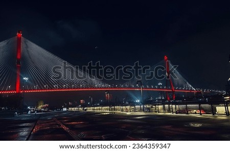 River bridge at night in Shanghai