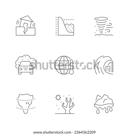 Set line icons of climate change Royalty-Free Stock Photo #2364362209