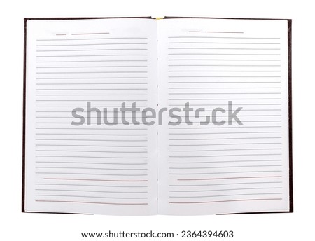 Notepad or notebook on a white background. Unfolded notepad isolate