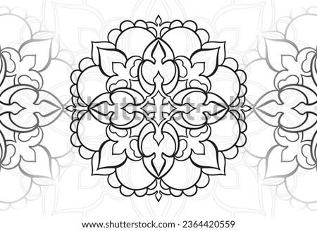 mandala decorative element ornamental composition ornament freehand drawing pattern print line design postcard background medallion outline decoration gothic style snowflake packaging decoration
