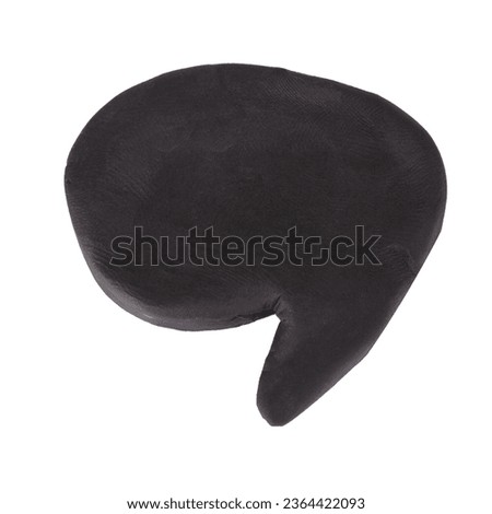 black isolated on white background plasticine message cartoon.