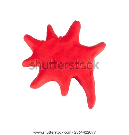 red isolated on white background plasticine message.