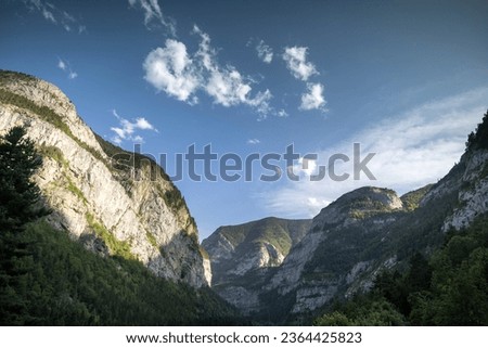 The mountains in the monte pedido natural park in aragon spain