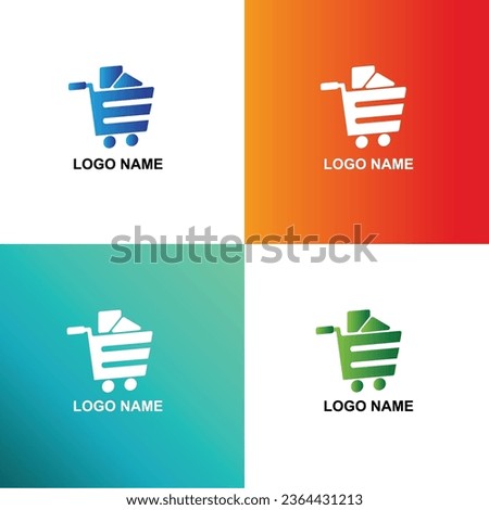 E letter Free vector set of e-commerce logo templates	