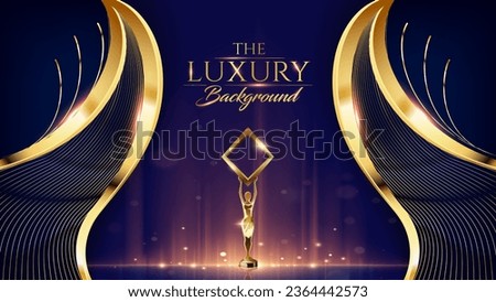 Blue and Golden Award Background. Wedding Card Design. Birthday Party Post. Anniversary Greeting Card. New Year Poster. Event Stage Backdrop. Show Led Motion Visuals. 