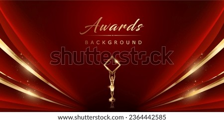 Red Background. Modern abstract template design. Elegant looking premium layout. Event backdrop with creative artwork and luxury feel. Birthday party post. Anniversary greeting card.  Royalty-Free Stock Photo #2364442585