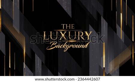 Black and Gold Background. Champion Winner Graphics.  Marketing promotional Layout.  Grand Ceremony Background.  Festival Celebration Template Design.  Royalty-Free Stock Photo #2364442607