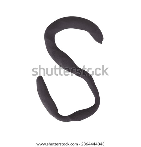 S letter plasticine english collection isolated on white background.