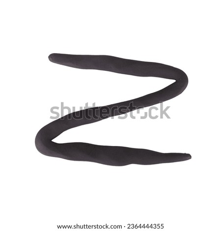 Z letter plasticine english collection isolated on white background.