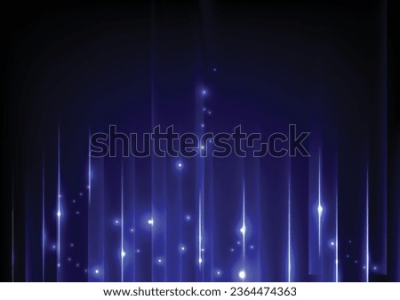 Abstract technology futuristic light blue stripe vertical lines light on dark blue background with line lighting effect. Vector illustration Royalty-Free Stock Photo #2364474363
