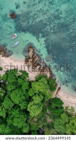 Tropical Beach and Reef View at Koh Munnork Private Island, Thailand