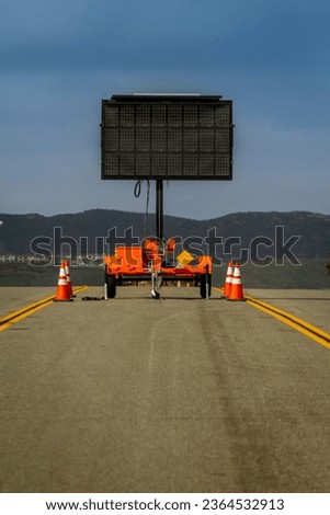 Digital Road Sign stating Road Work Ahead