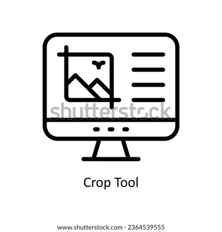 Crop Tool vector  outline Icon Design illustration. Graphic Design Symbol on White background EPS 10 File

