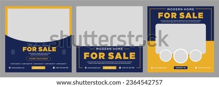 Real estate house social media post or square banner template
