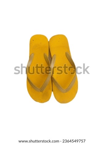 pair of yellow flip flops