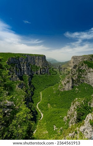 Vikos gorge in Zagorohoria, Greece Royalty-Free Stock Photo #2364561913