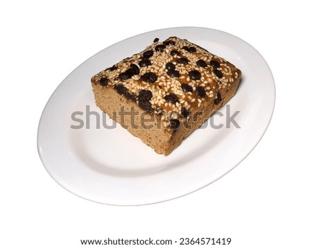 Roti ganjel rel or gambang bread is a typical Semarang bread. Isolated on white background.