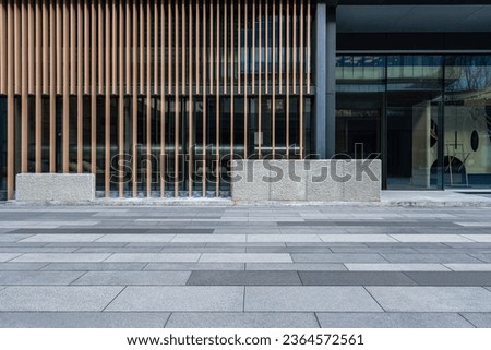 Venue outside the modern city building  Royalty-Free Stock Photo #2364572561