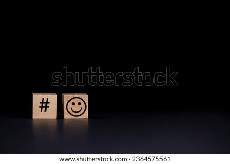 hashtag icon along smiley face icon