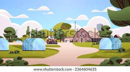 barn building agriculture and farming concept empty no people farmland countryside landscape horizontal Royalty-Free Stock Photo #2364604635