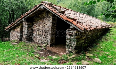 Typical Basque Country sheepfold in the mountains near Rhune Royalty-Free Stock Photo #2364613607