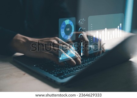 DevOps software development and IT operations programer development concept with dev and ops icon computer screen project manager operation sysadmin.working in agile methodology environment Royalty-Free Stock Photo #2364629333