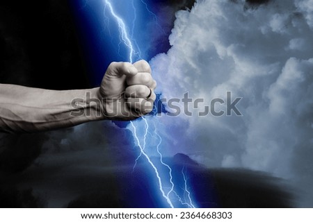 Olympic god Zeus throw lightning bolts.