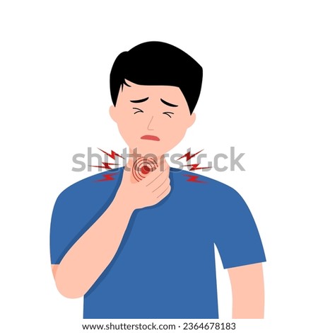 Sore throat is a condition marked by pain in the throat, typically caused by inflammation due to a cold or other virus. Royalty-Free Stock Photo #2364678183
