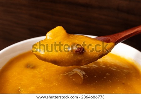 Sweet pumpkin porridge made from old pumpkins Royalty-Free Stock Photo #2364686773