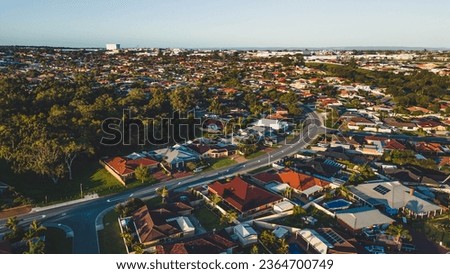 Lake coogee, a peaceful suburb in Perth city seen from above - Western Australia Royalty-Free Stock Photo #2364700749